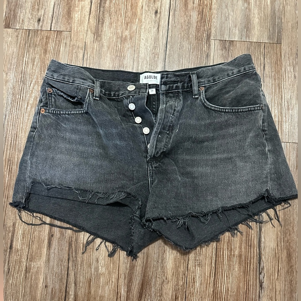 Agolde Vintage Black Denim Shorts